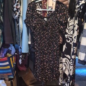 AUW Black Floral Mini Dress